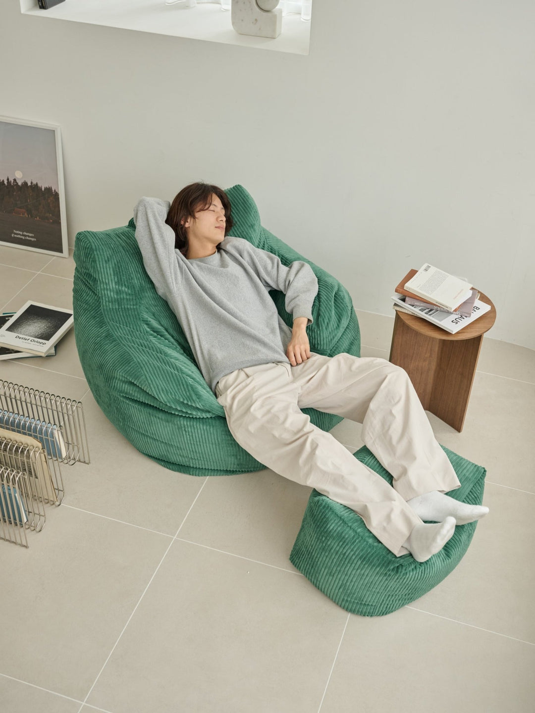 LOOSY 1人掛けビーズソファ Green｜1人用ソファ おしゃれ 一人暮らし