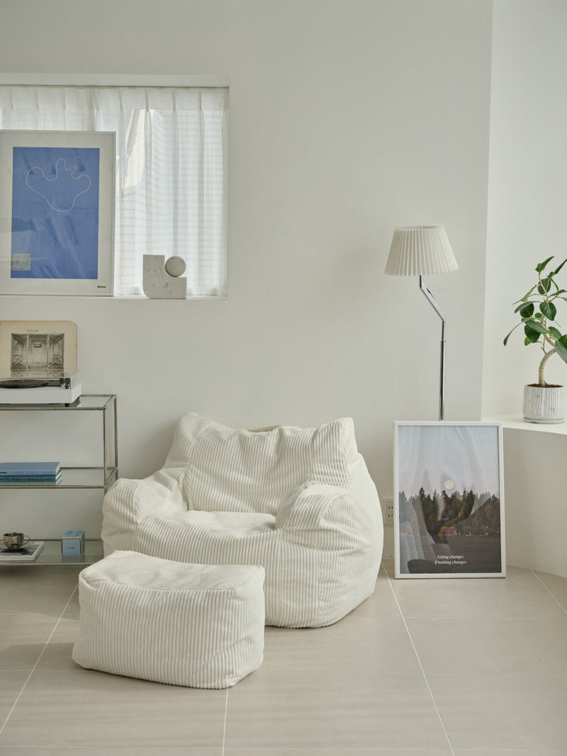 LOOSY 1人掛けビーズソファ Ivory｜1人用ソファ おしゃれ 一人暮らし