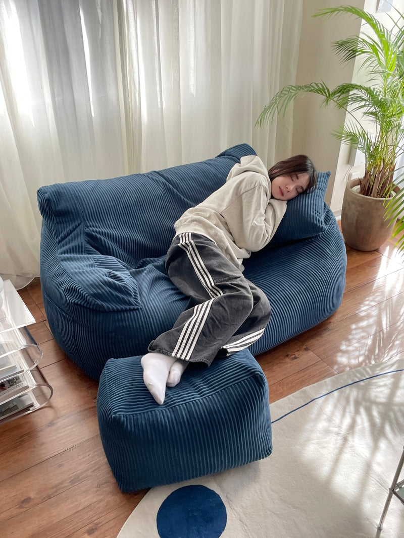 LOOSY ビーズオットマン Navy｜スツール おしゃれ 一人暮らし 二人