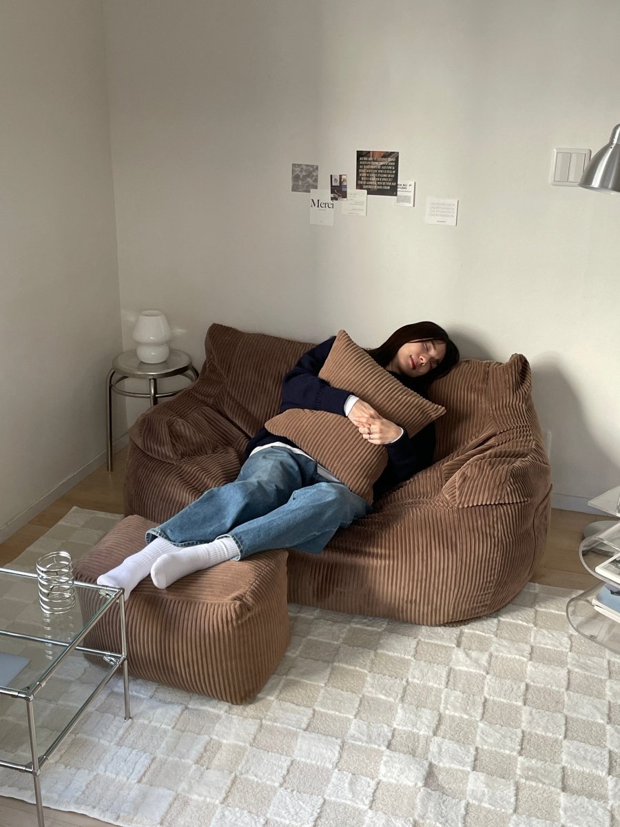 LOOSY ビーズオットマン Brown｜スツール おしゃれ 一人暮らし 二人