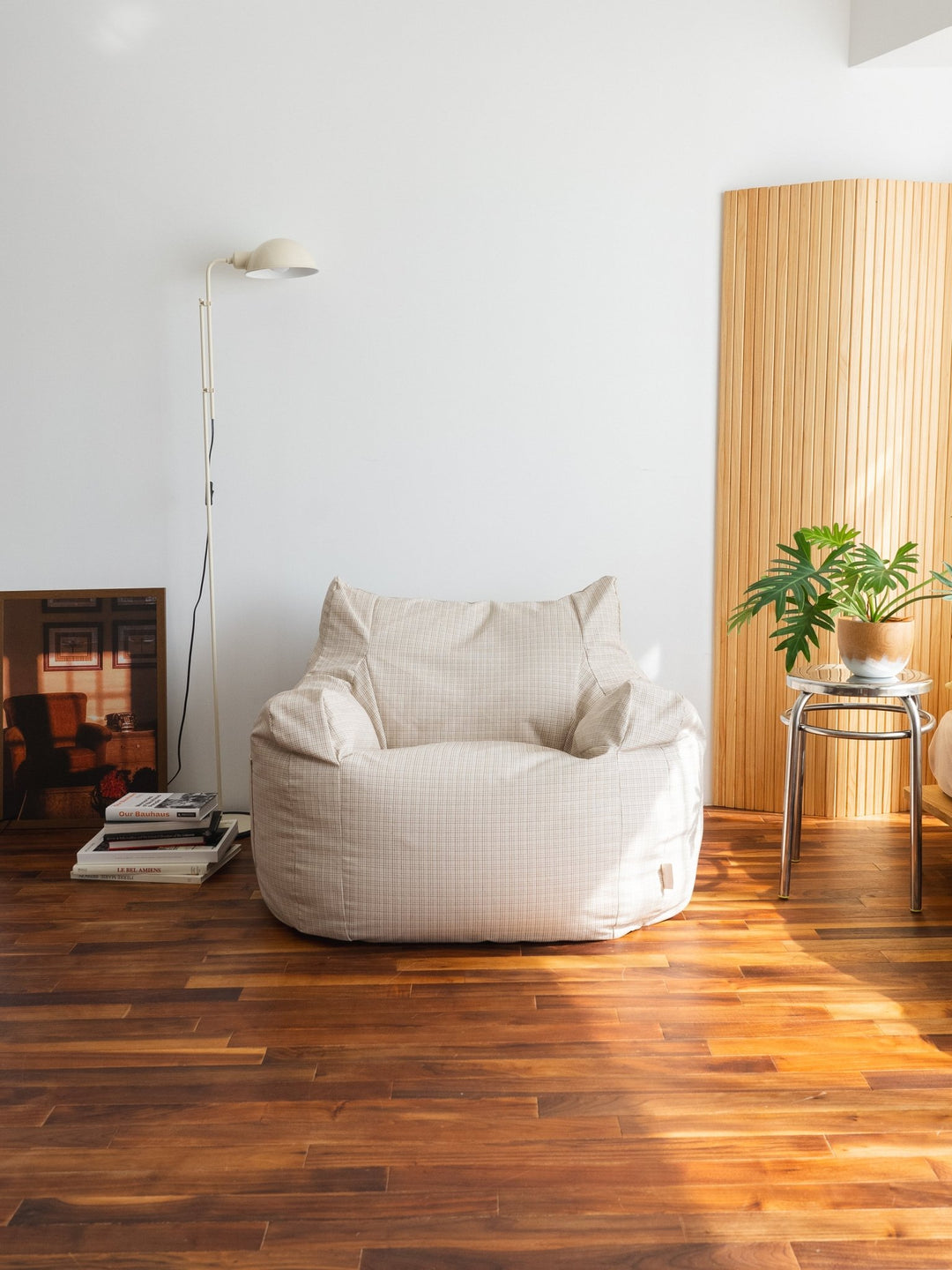 GOOD THING × LOOSYコラボ 1人掛けビーズソファ Check｜1人用ソファ