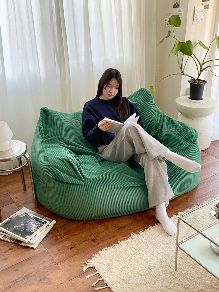 LOOSY 2人掛けビーズソファ Green｜2人用ソファ おしゃれ 一人暮らし