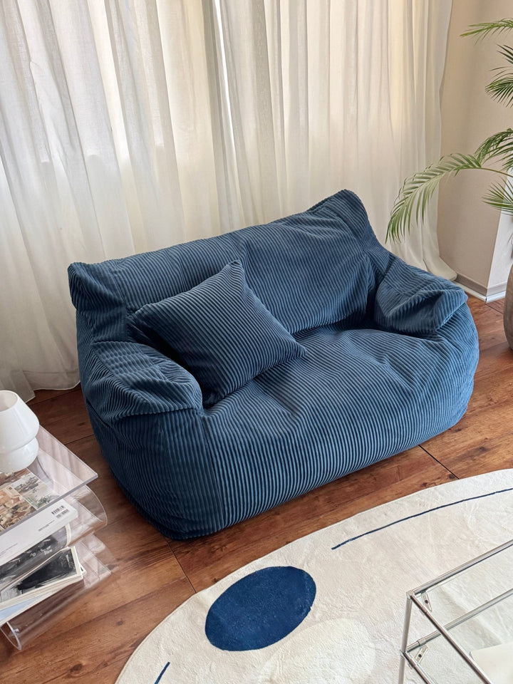 LOOSY 2人掛けビーズソファ Navy｜2人用ソファ おしゃれ 一人暮らし 二