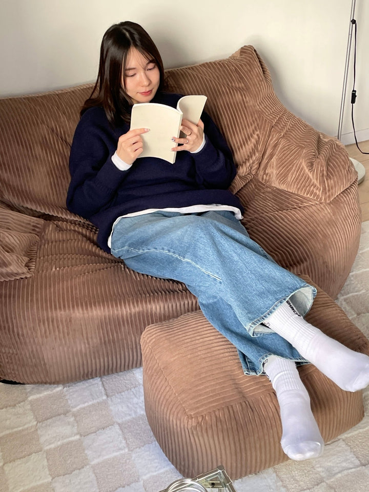 LOOSY 2人掛けビーズソファ Brown｜2人用ソファ おしゃれ 一人暮らし