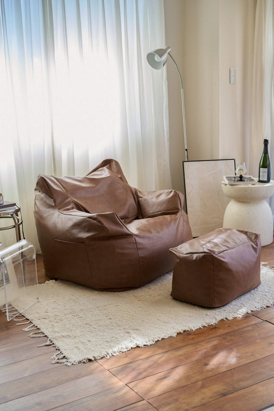 LOOSY 1人掛けビーズソファ Matte Brown｜1人用ソファ おしゃれ