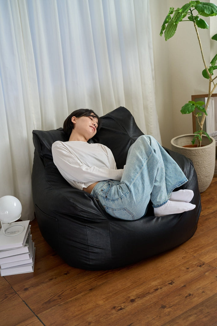 LOOSY 1人掛けビーズソファ 付替カバー Matte Black｜1人用ソファ