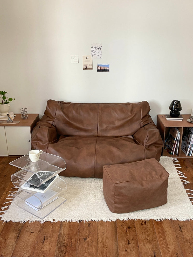 LOOSY 2人掛けビーズソファ 付替カバー Matte Brown｜2人用ソファ