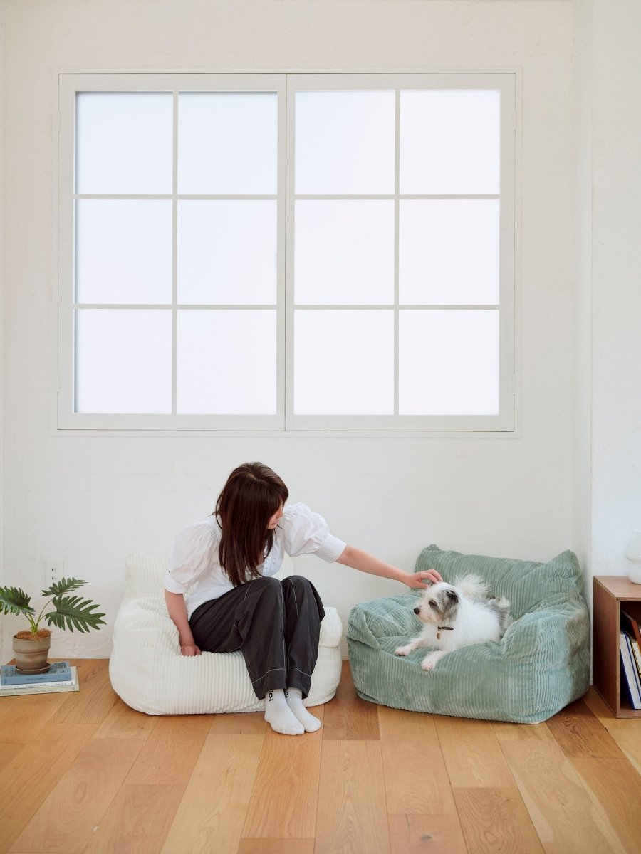 LOOSY 1人掛けビーズソファ ミニ Ivory｜1人用ソファ おしゃれ