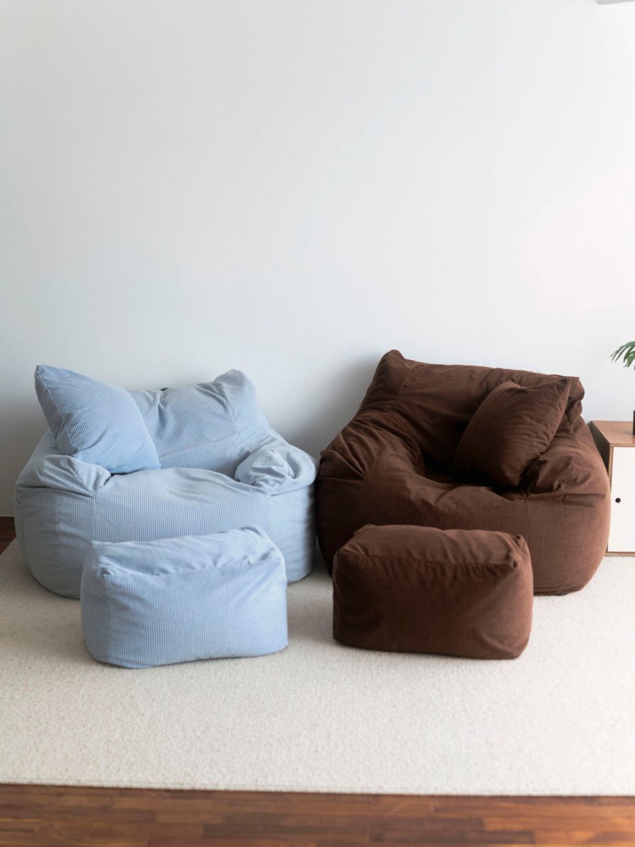 LOOSY 1人掛けビーズソファ Powder Blue｜1人用ソファ おしゃれ