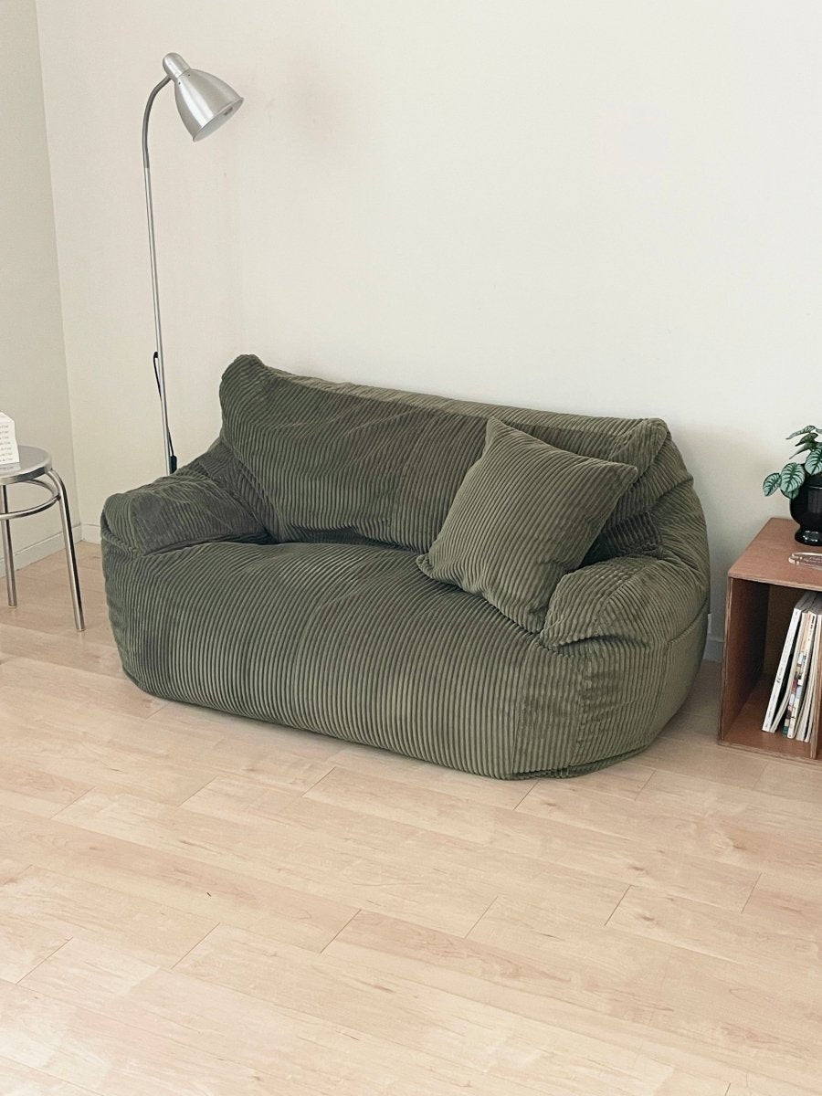 LOOSY 2人掛けビーズソファ Olive｜2人用ソファ おしゃれ 一人暮らし