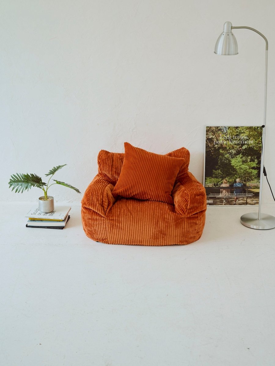 LOOSY 1人掛けビーズソファ ミニ Blood Orange｜1人用ソファ おしゃれ