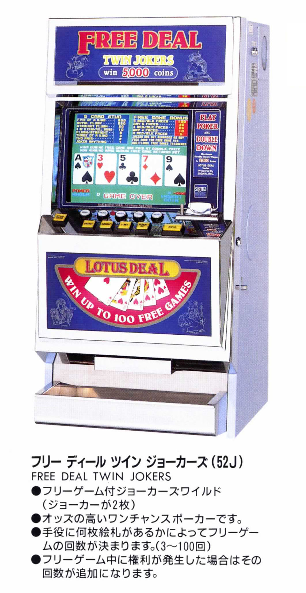 カタログ：シグマ フリーディール ツインジョーカーズ(52J) : メダゲー