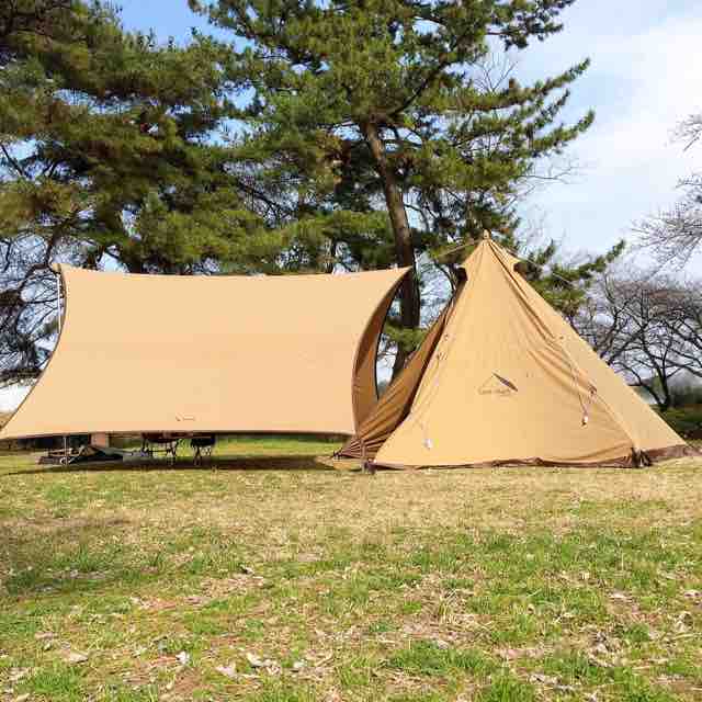 ○普通のサーカスTCでBIG専用焚火タープコネクトヘキサは使えるのか