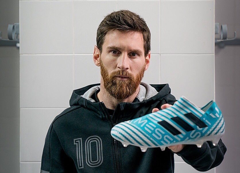 メッシ着用スパイク】 アディダス ネメシスメッシ17.1 FG/AG 白×水色