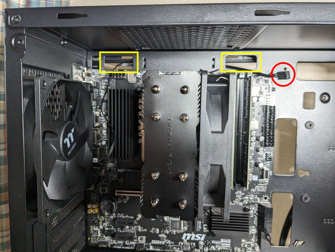 7】ケースファンの端子をマザーボードに接続する（自作PC・初心者向け