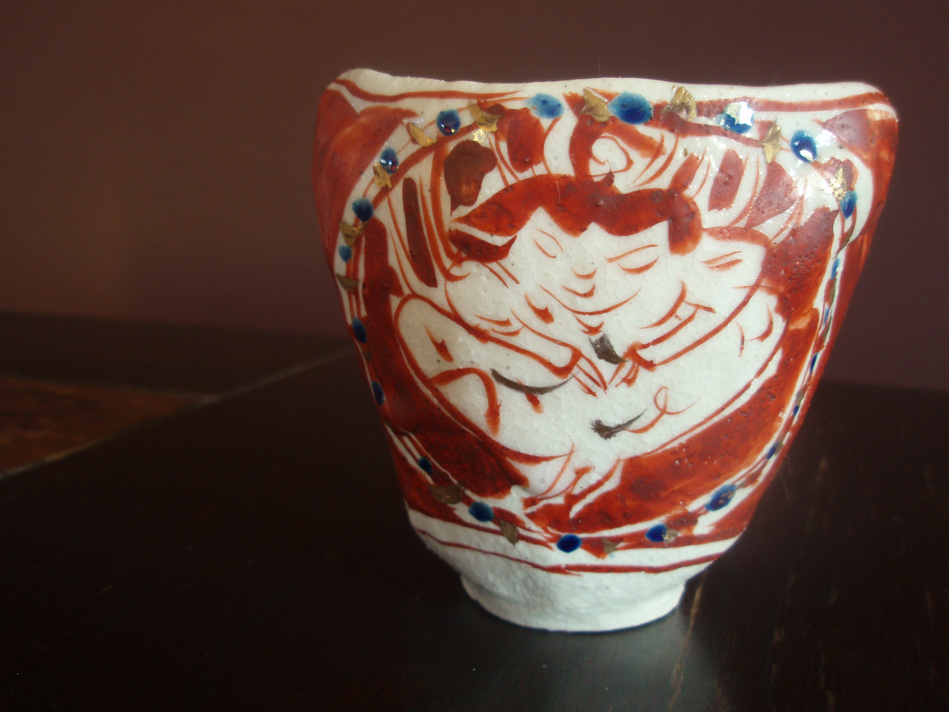 黒岩卓実 磁器 脚付四方皿 絵がわり 黒岩卓実さん 赤絵 : gentleflow