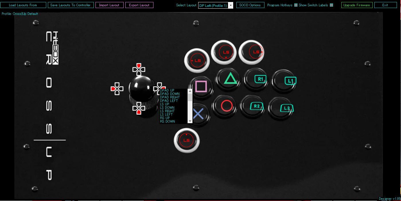 アケコン】裏蓋を開けずにボタン配置を変えれる「Hit Box Cross|Up