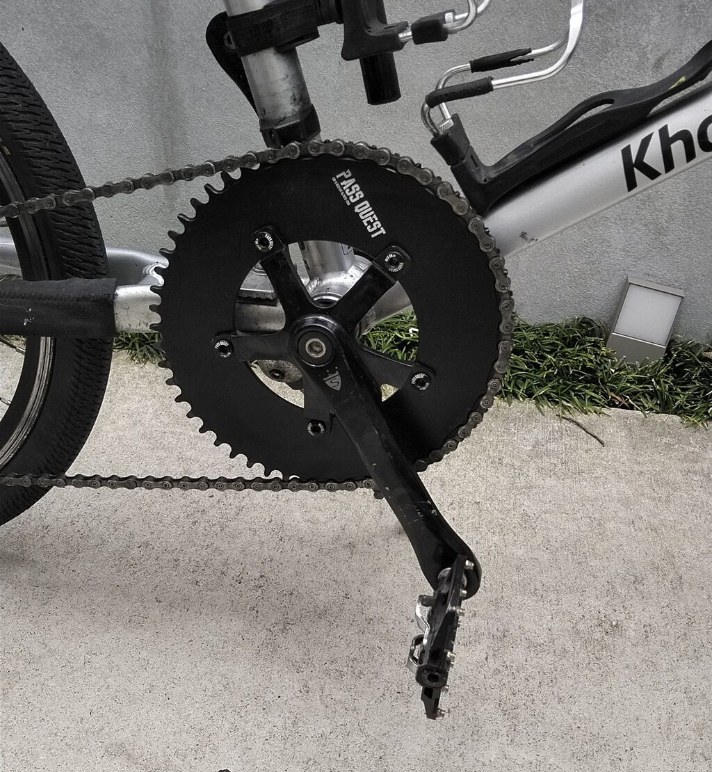 Rail20くん、PASS QUEST製楕円ナローワイドチェーンリング装着