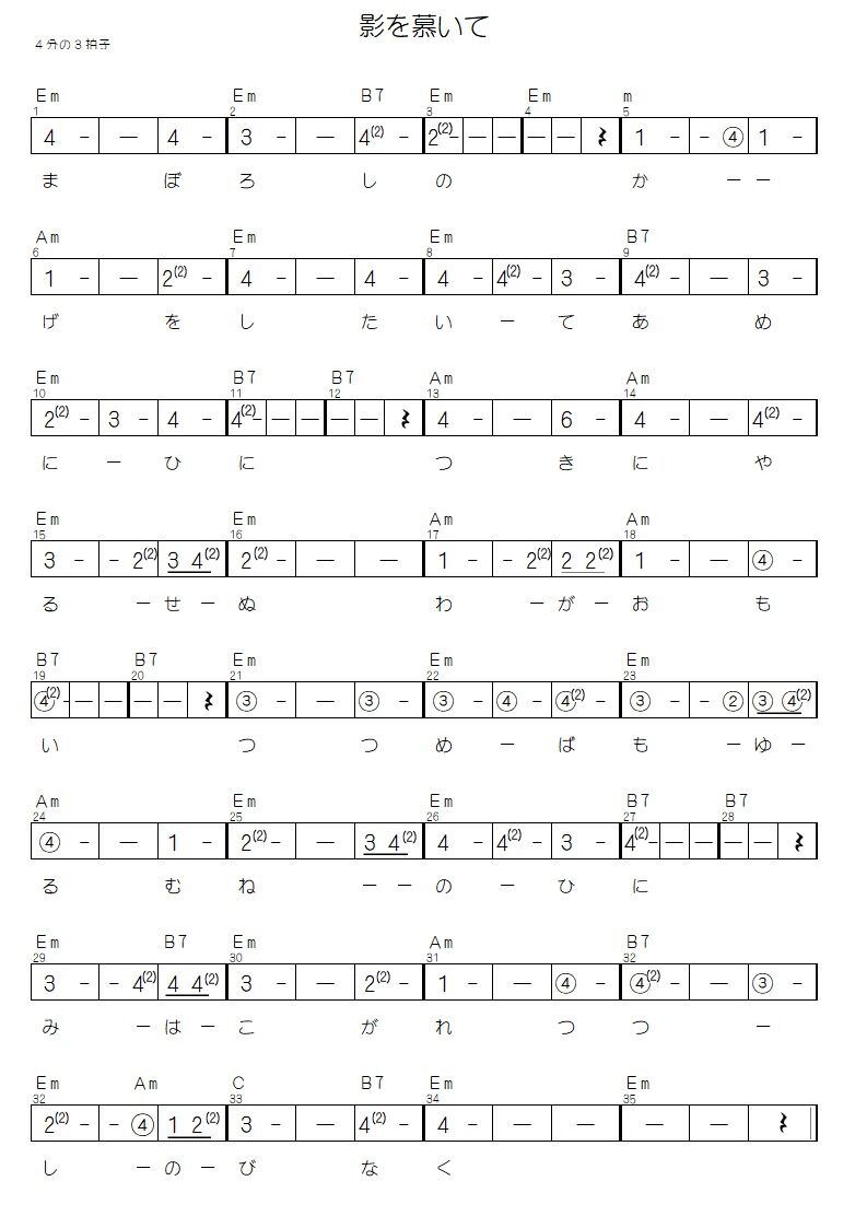 懐メロを弾こう！昭和歌謡の楽譜集（1）～よなおしギター専用メロディ