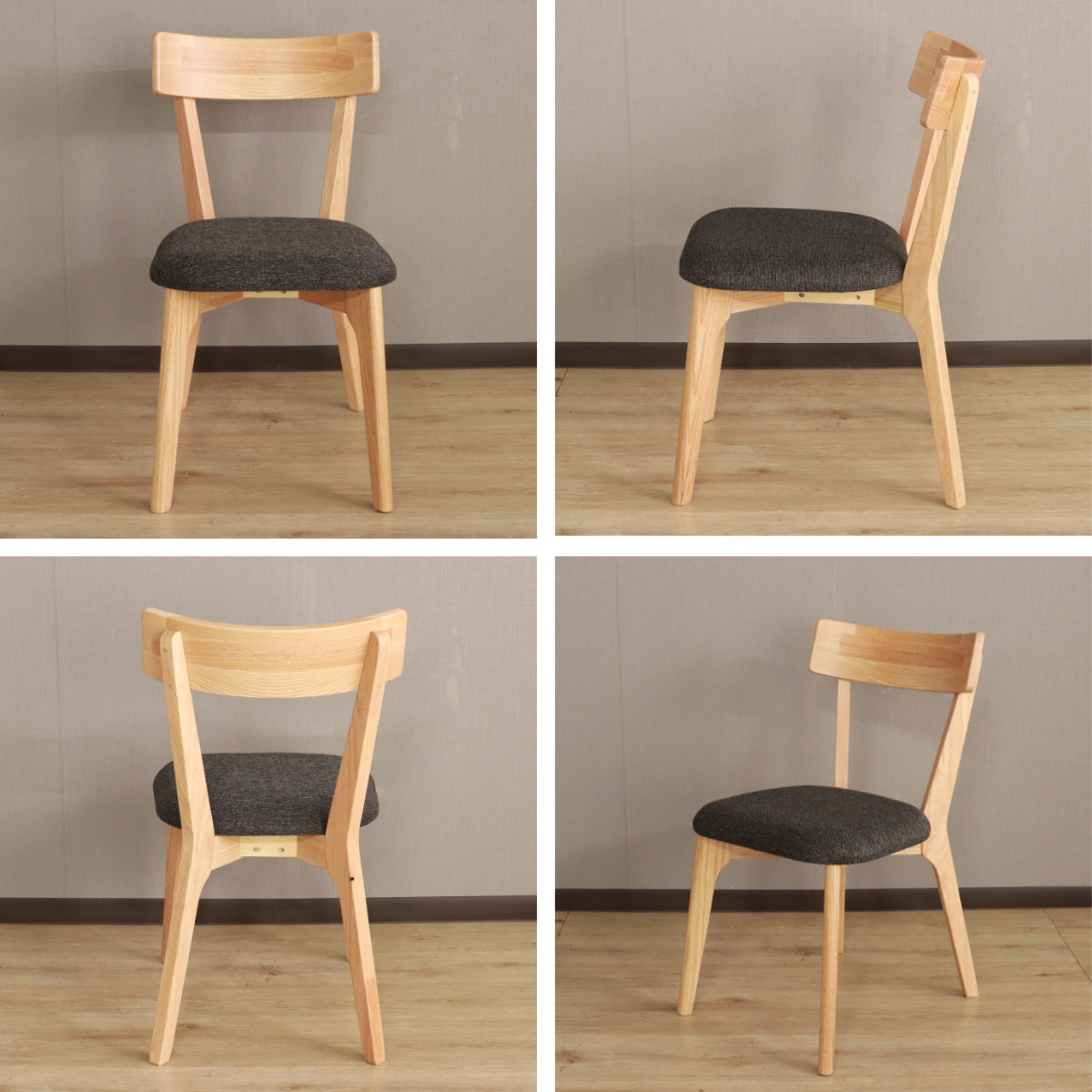 ダイニングチェア 同色2脚セット 座面高44cm ウーノ （ オーク レッド