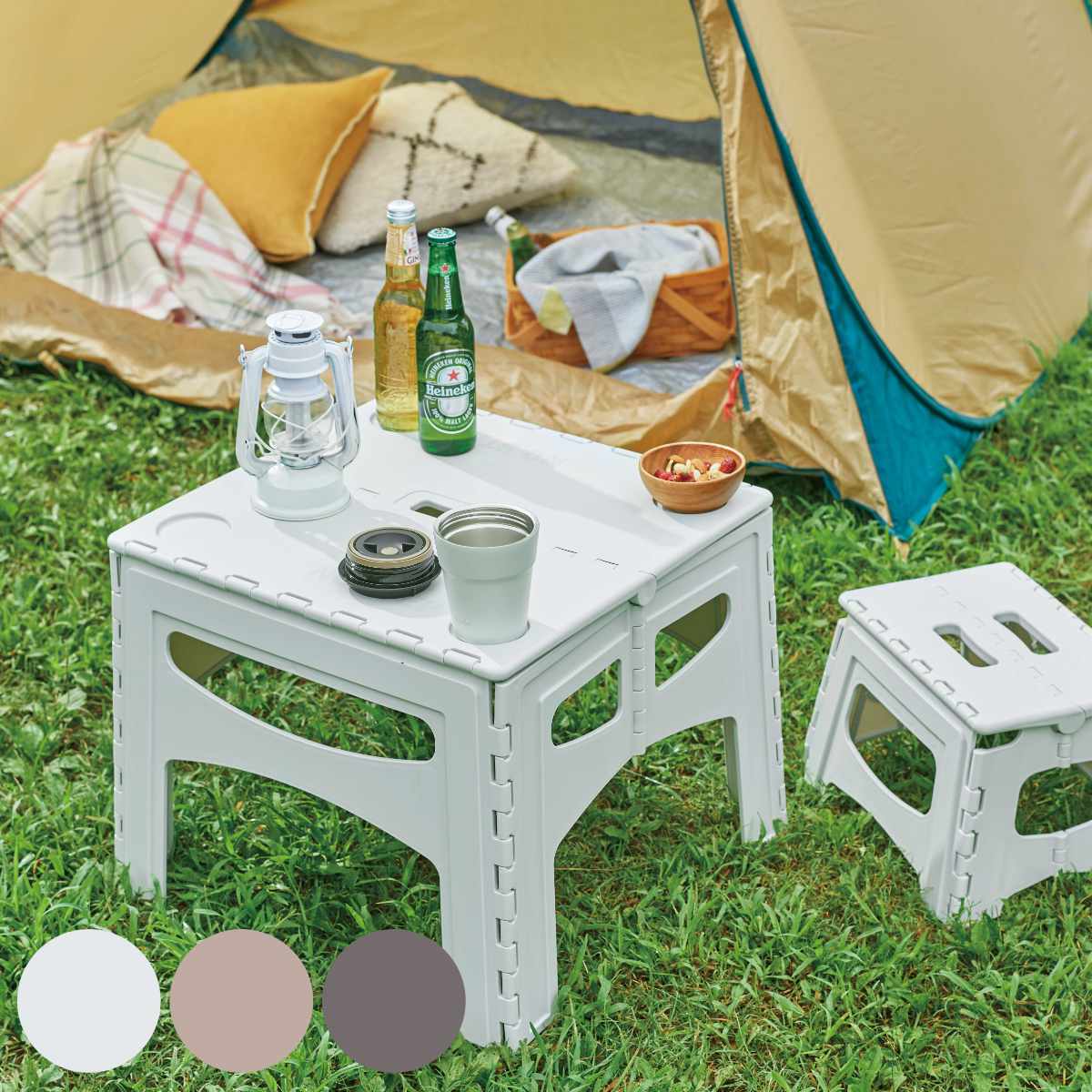 アウトドアテーブル フォールディングテーブル 51×48×39cm