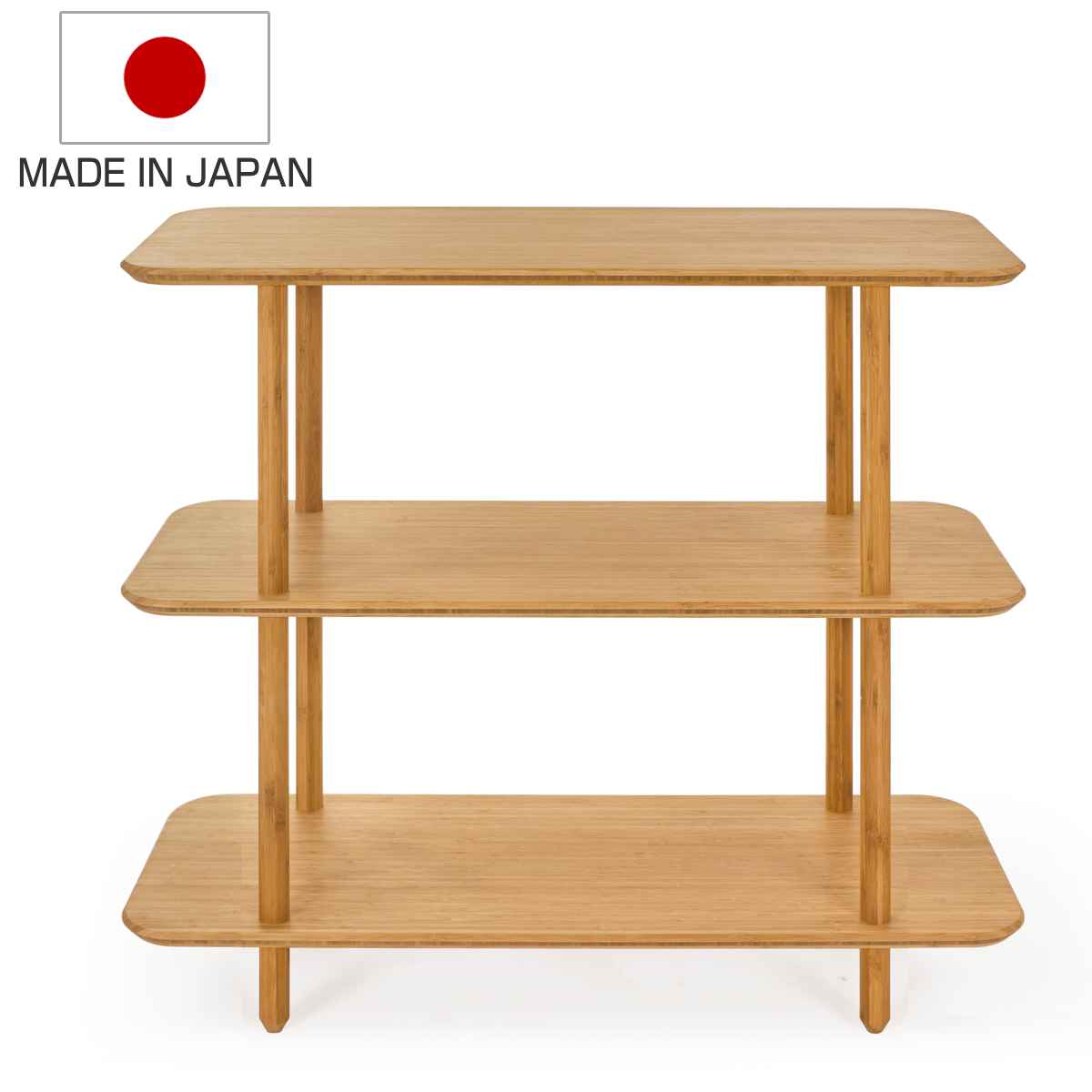 シェルフ 3段 幅90cm 竹製 （ ラック 日本製 オープンラック マガジン