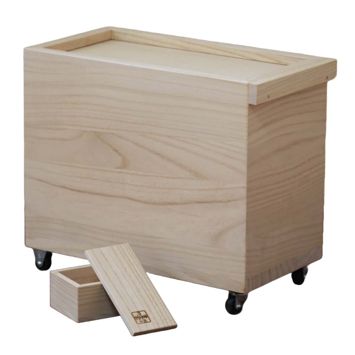 米びつ 桐の米びつ 無地10kg用 スライド型 キャスター付き 一合升