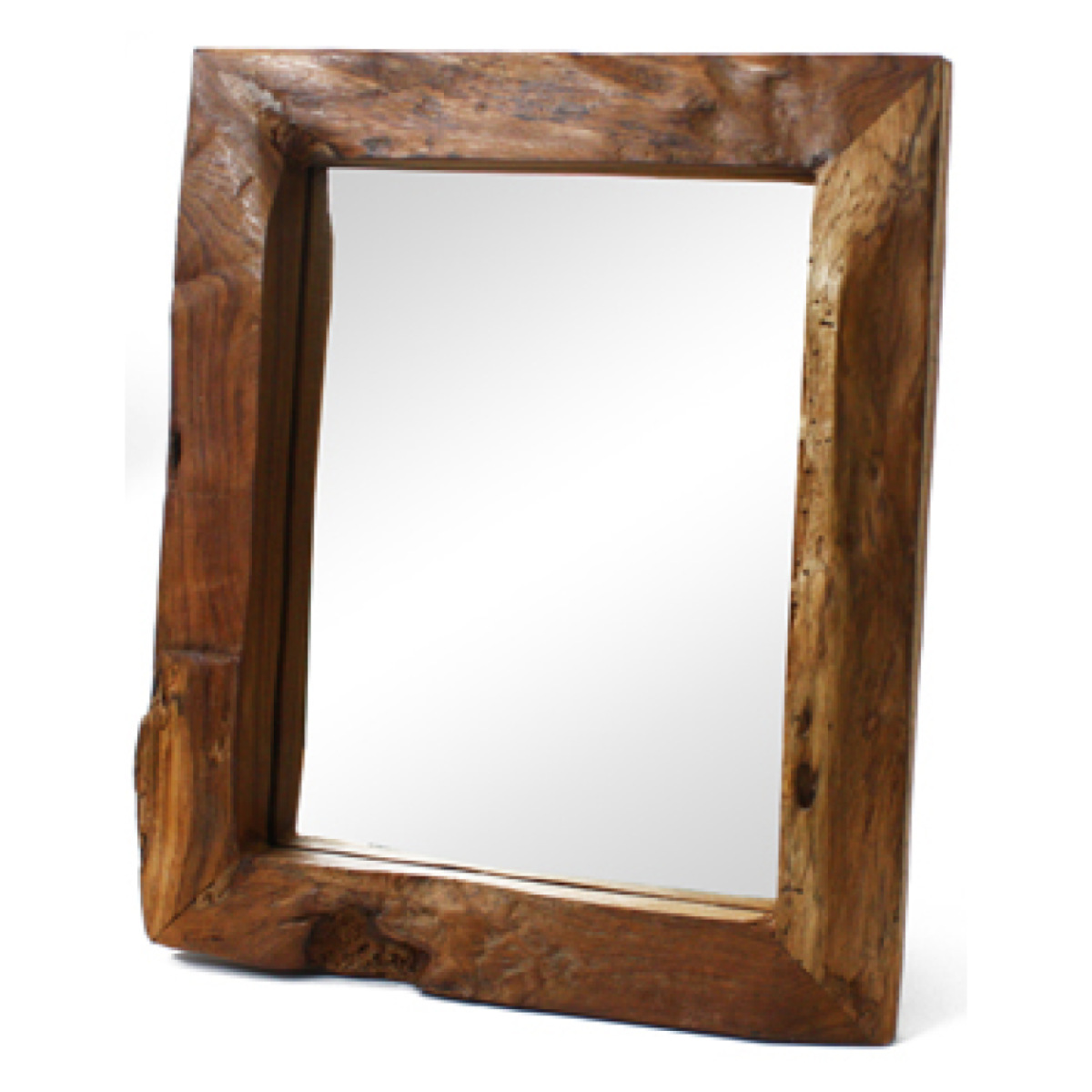 ミラー 幅33cm 廃材 ウッドミラー 木製 （ 鏡 壁掛 Lサイズ ウッド