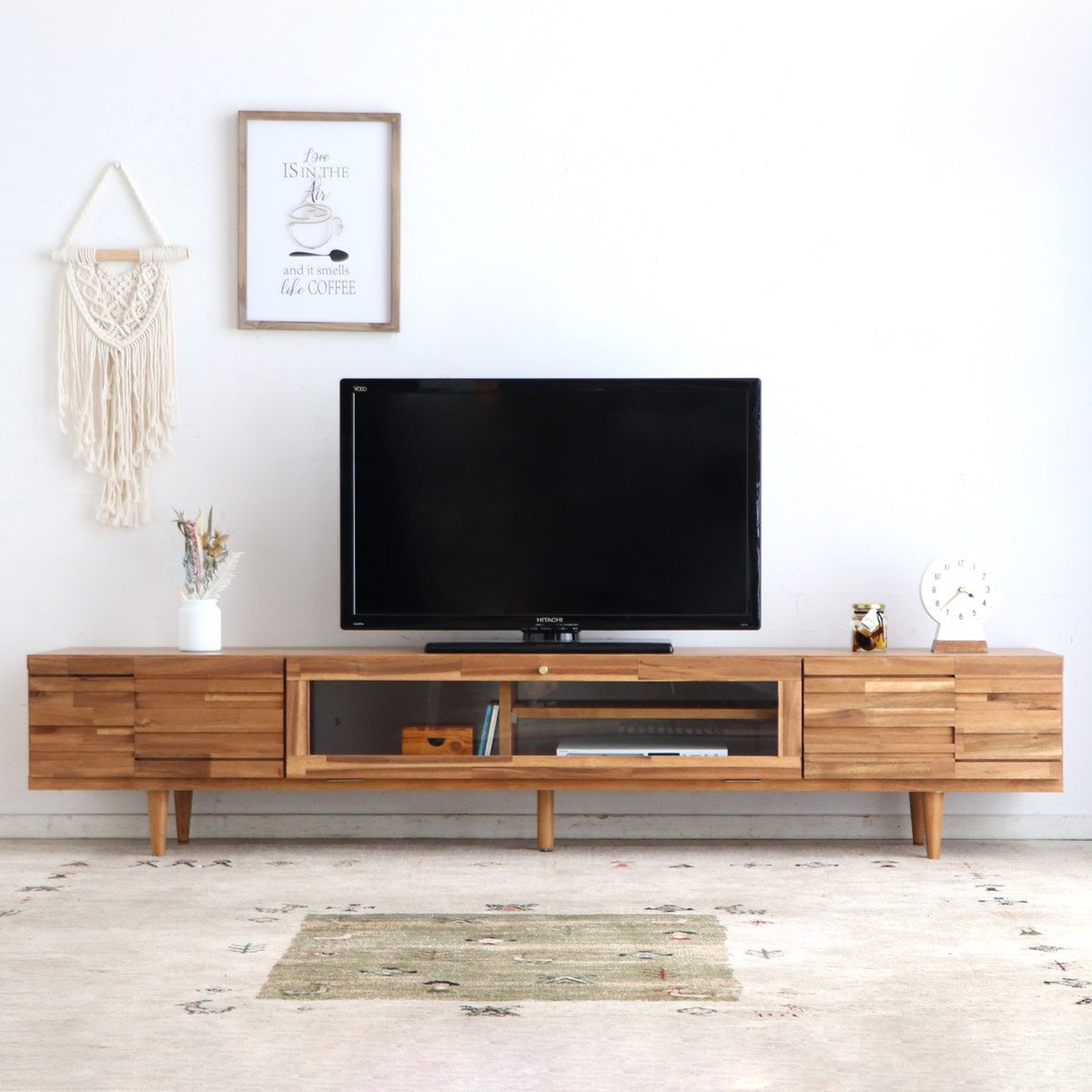 テレビ台 ローボード ブロックデザイン アカシア前板 ARGU 幅180cm