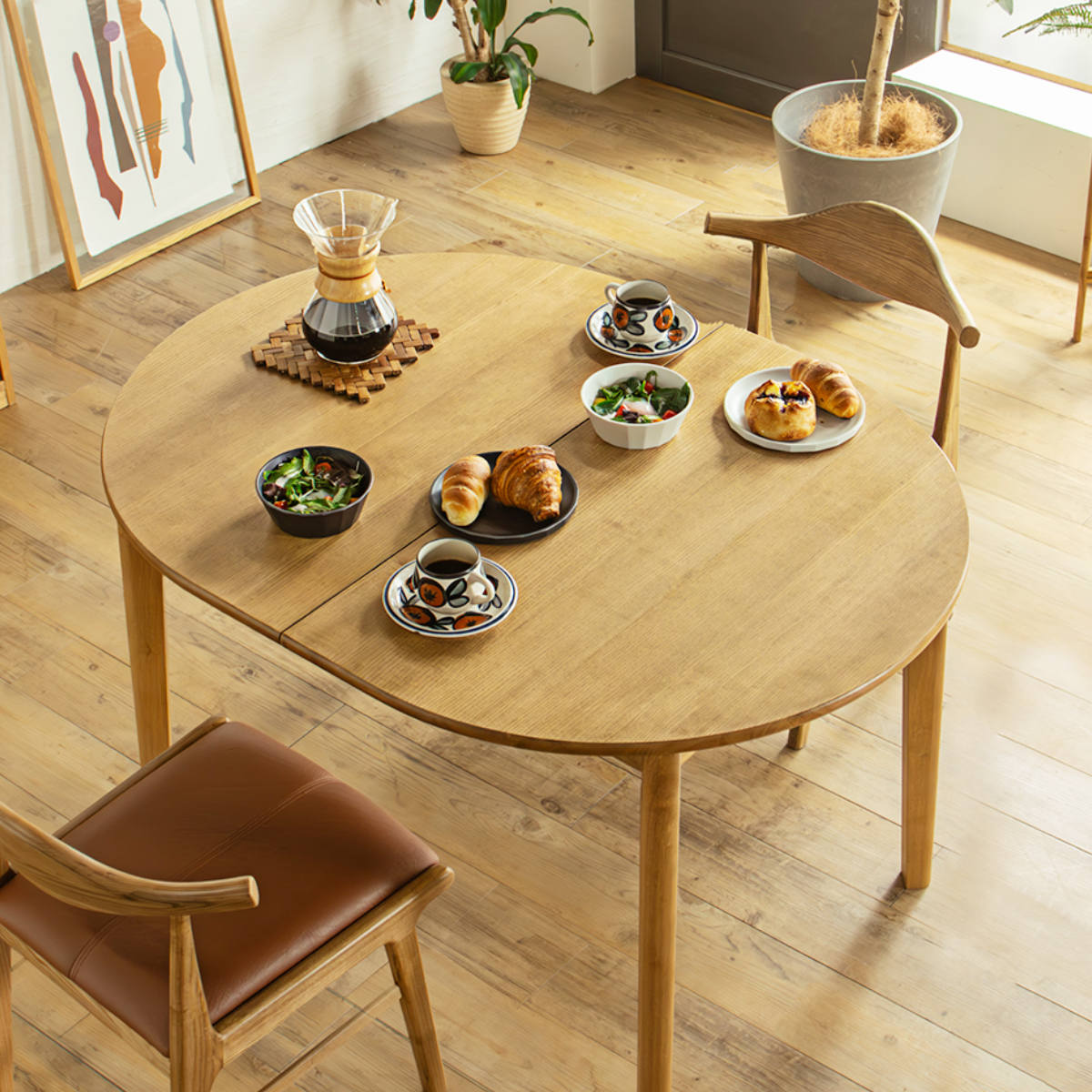 ダイニングテーブル 伸縮式 120～150cm 楕円型 アルグ （ テーブル