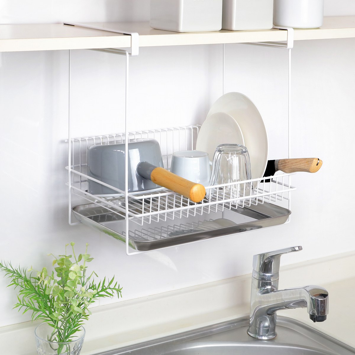 水切りラック 吊り戸棚水切りラック （ 日本製 1～2人用 ステンレス