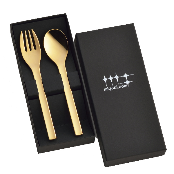 カトラリーセット スプーン フォーク 各1本入り ゴールド 磨き屋