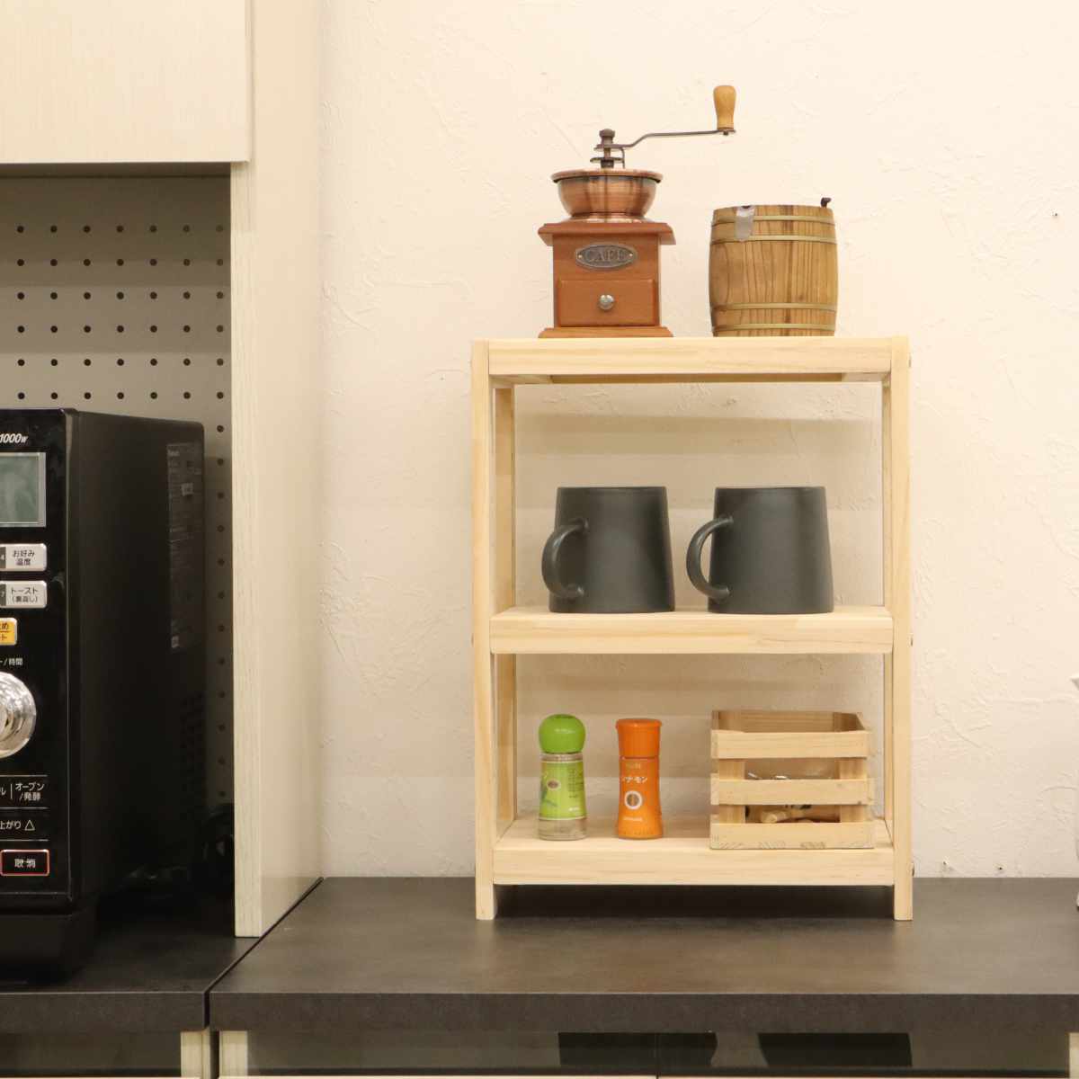 dショッピング |オープンラック 3段 天然木 パイン材 幅30cm （ 木製