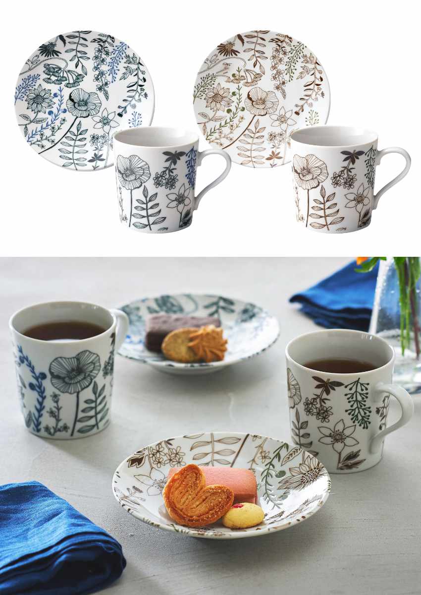 dショッピング |食器セット 4点セット フラワーパターン 磁器 美濃焼