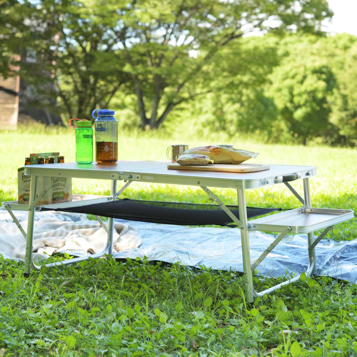 dショッピング |アウトドアテーブル サイドテーブル付