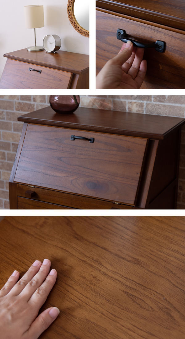 ライティングチェスト 引出し 3段 天然木 エスニック調 Timber 幅60cm