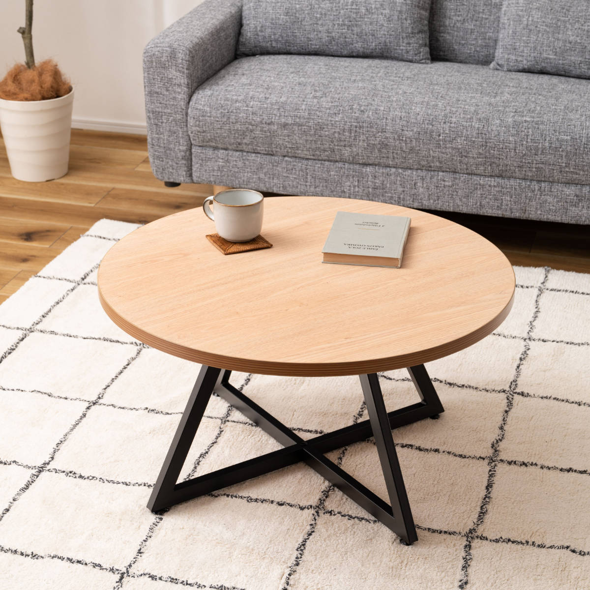 センターテーブル 円型 直径75cm Lサイズ ラウンドテーブルL