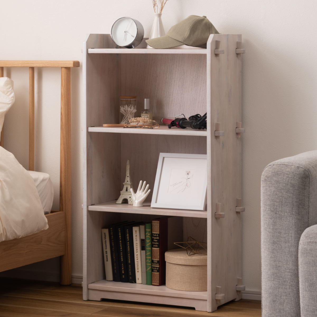 本棚 コンパクト 幅56cm 3段 天然木 簡単組立 – ハウジー