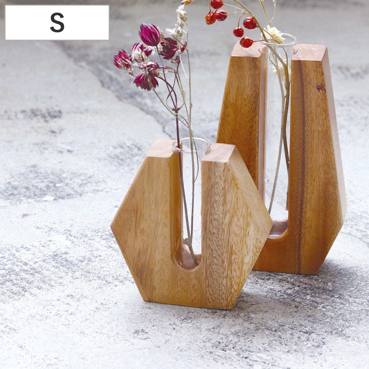 花瓶 ナインマーケ スワーウッドスタンドフラワーベース S （ 花びん