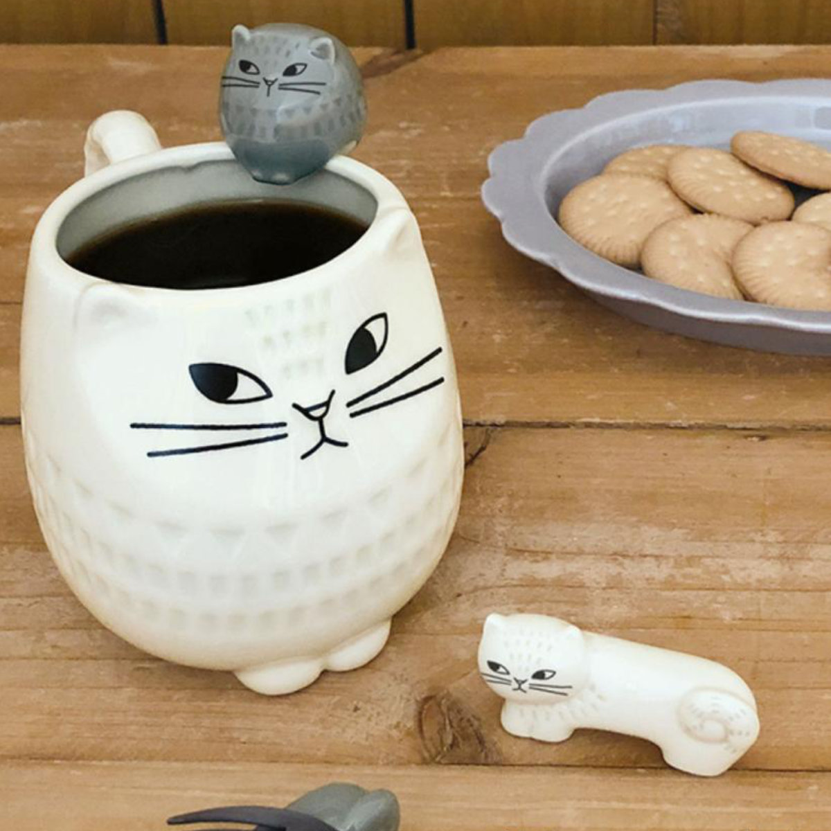 箸置き 5.5cm FIKA ネコ 陶器 （ 箸置 箸おき はし置き はしおき 動物