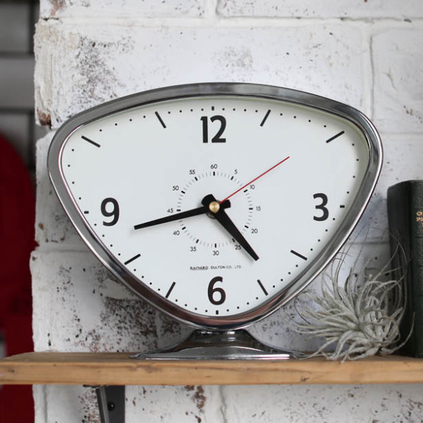 置き時計 ダルトン DULTON ライナルド クロック メッキ 逆三角形 時計