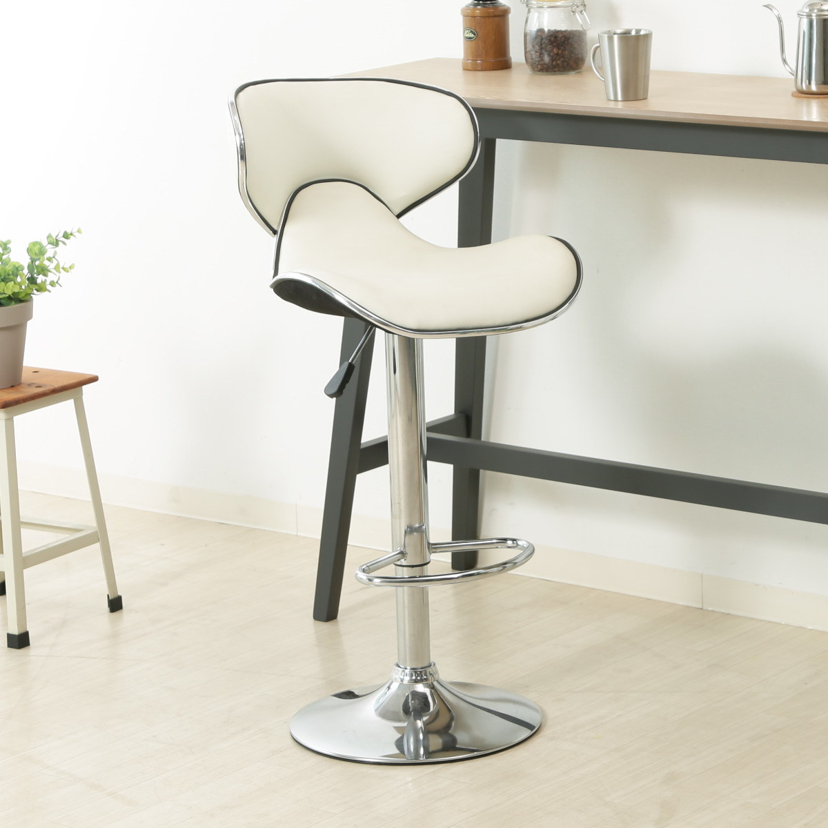 カウンターチェア 座面高61～82cm ハイチェア 高さ調整 レザー調