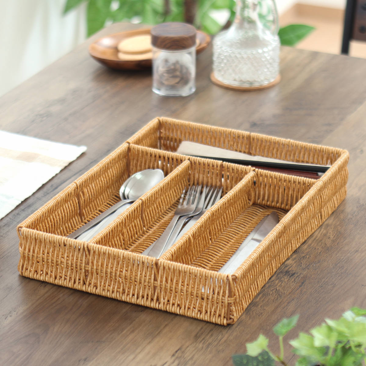 カトラリーケース 洗えるカトラリ収納 仕切り付き （ 洗える