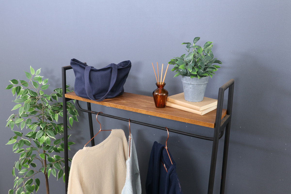 ハンガーラック 幅80cm スチール製 ブルックリンスタイル ワードローブ