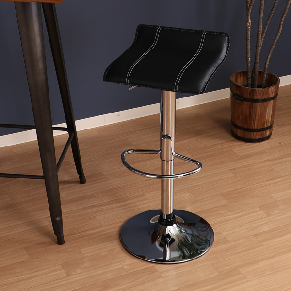 カウンターチェア 座面高57～78センチ 高さ調整 レザー調 ステッチ