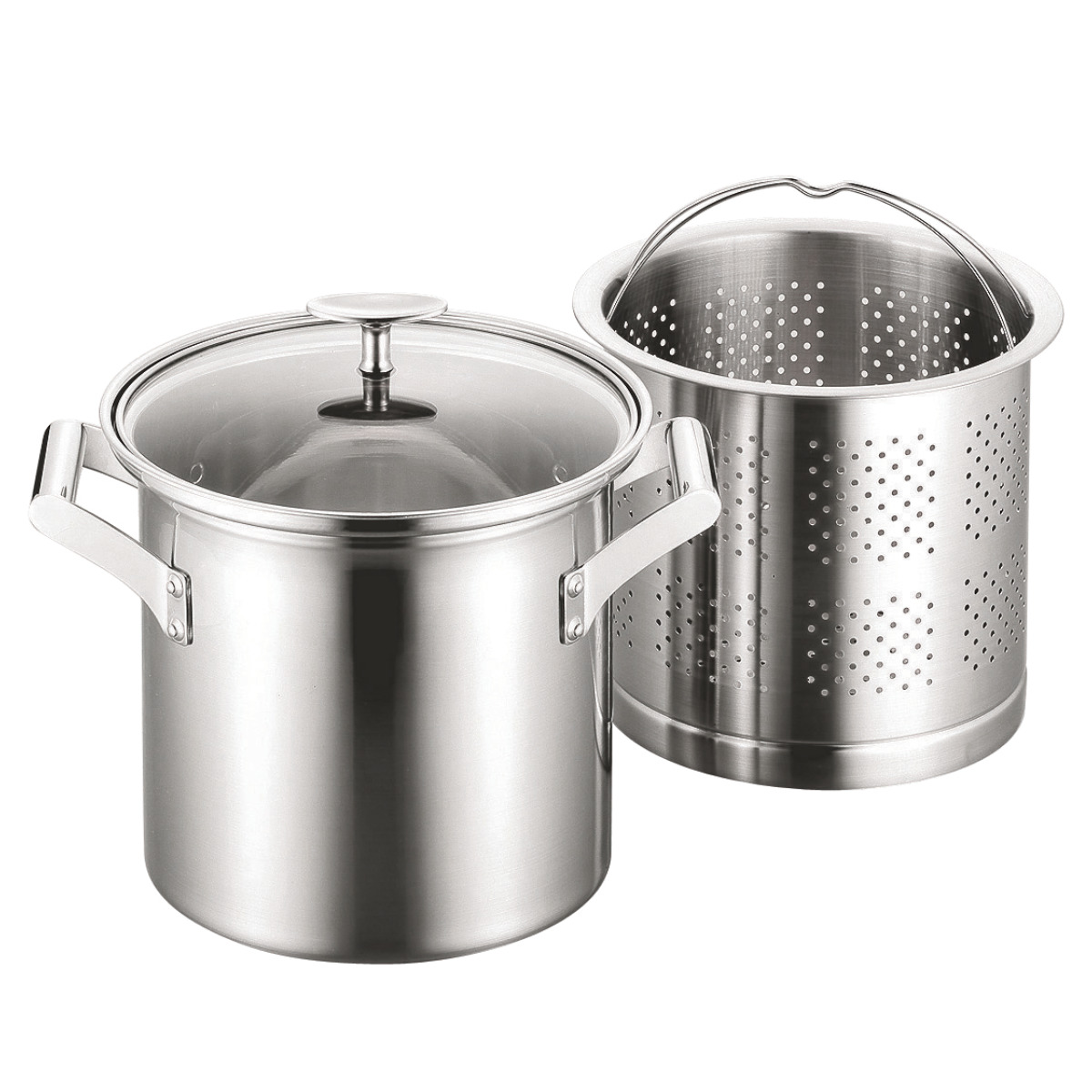 WMF】ステンレス パスタパン 約20cm 両手鍋 ざる付き ドイツ製 高品質