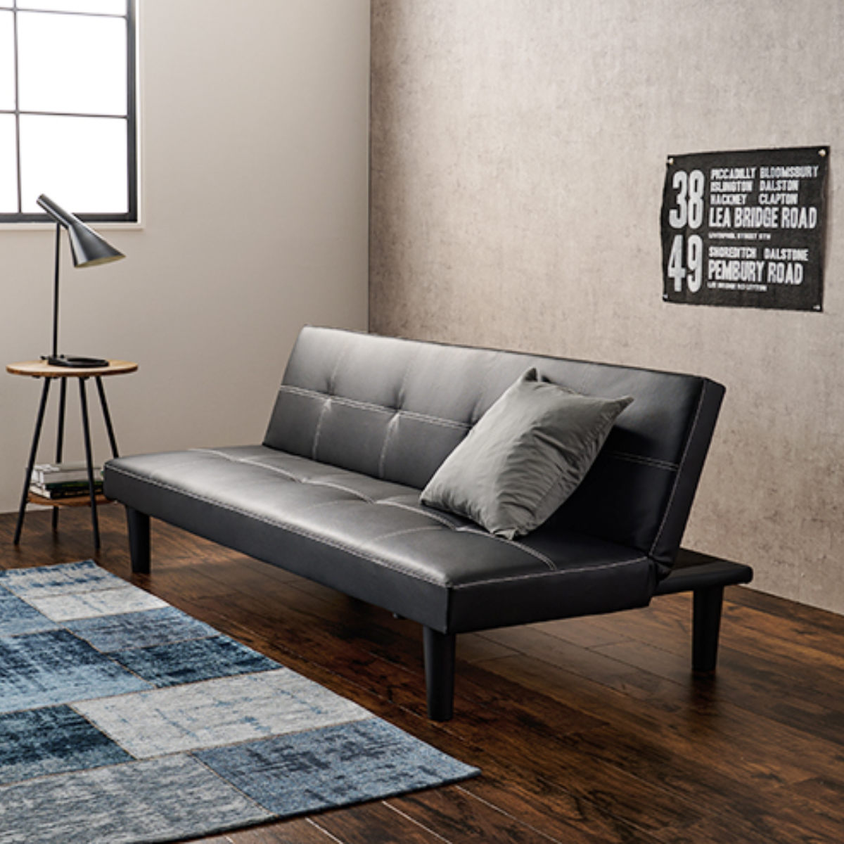 ソファーベッド 幅178cm 3人掛け レザー調 （ 開梱設置 ソファ ベッド