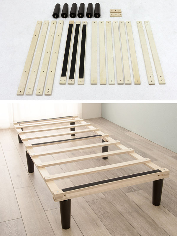 ベッド シングル マットレスベッド ピロートップ すのこ 収納