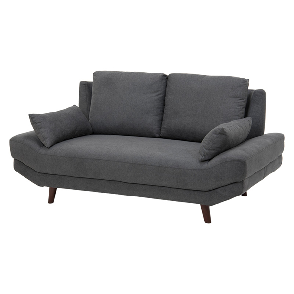 ソファ 二人掛け 幅170cm ファブリック 座面 広い 脚付き ローソファ