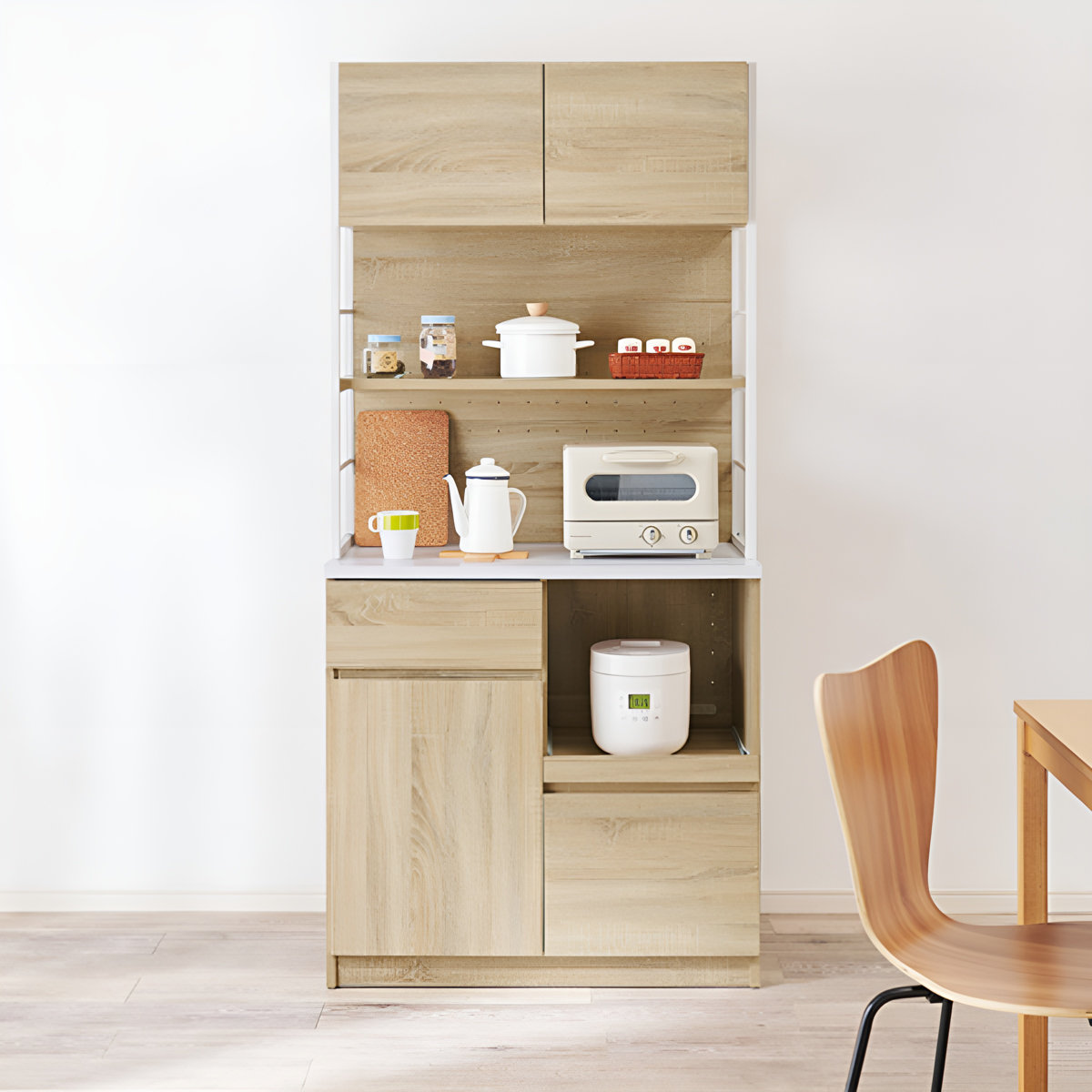 キッチンラック ハイタイプ ヴィンテージ調 家電収納 幅87cm （ レンジ